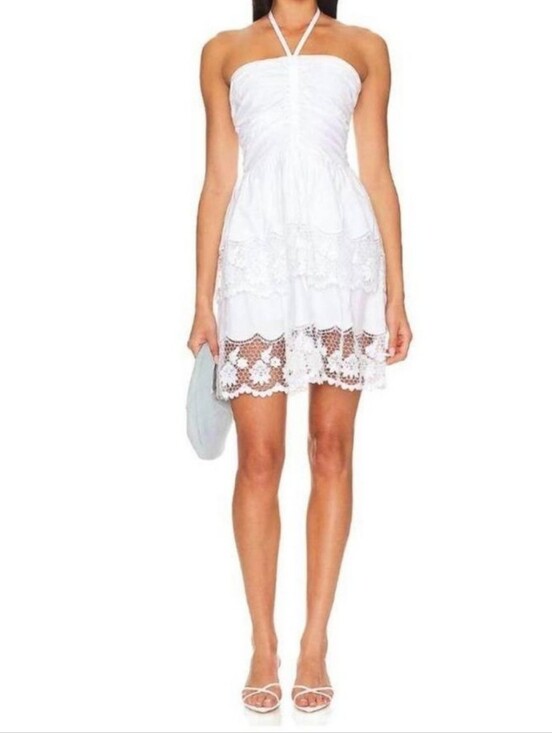 Steve Madden Dresses & Skirts - NWT Steve Madden White Cotton Halter Summer Robyn Mini Dress Small